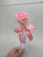 Vela Rosa en Palito | Decorativa y Artesanal