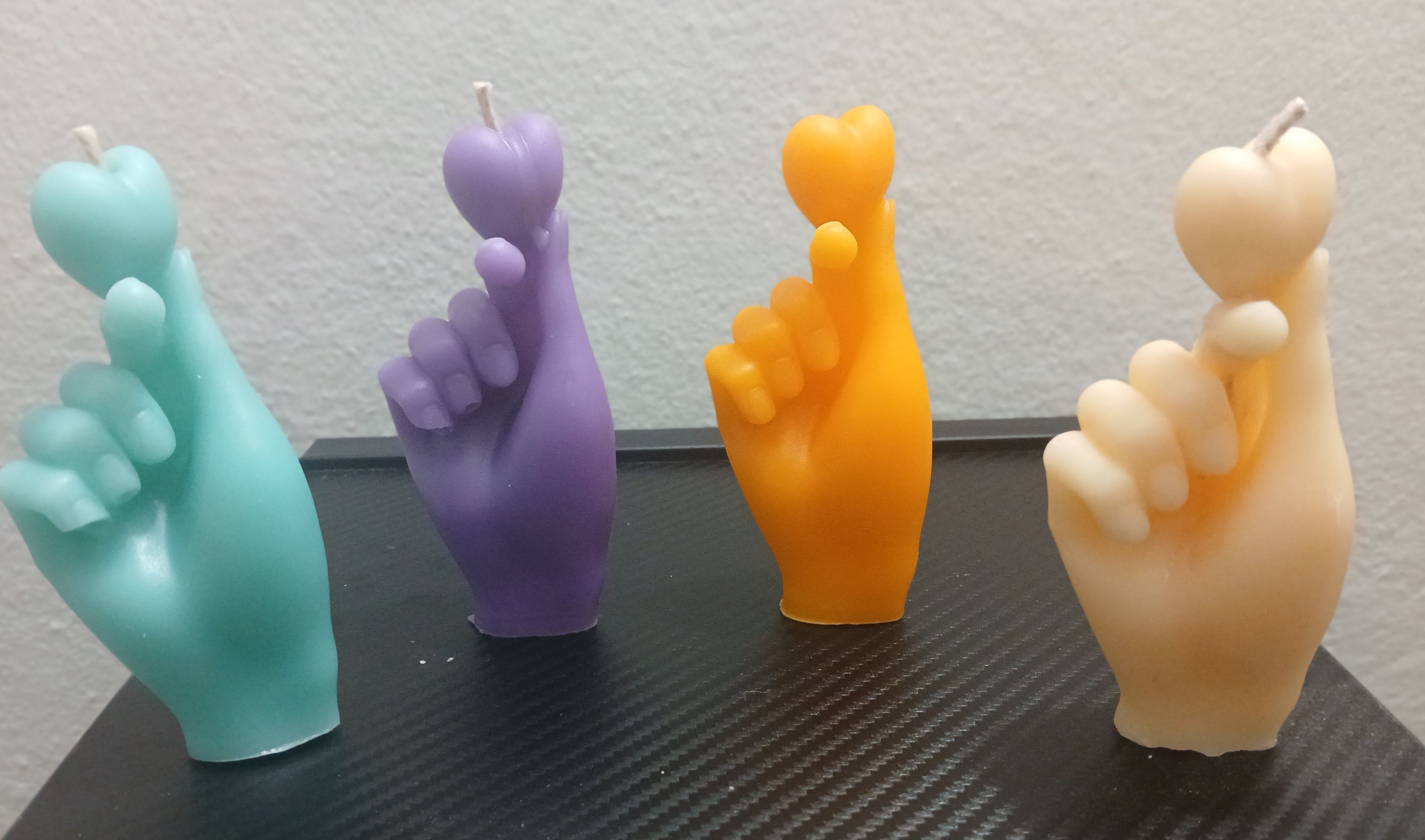 Velas Corazón Coreano – Set de 4 Piezas | Cera de Soya