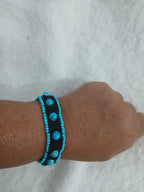 Brazalete Artesanal Turquesa y Negro