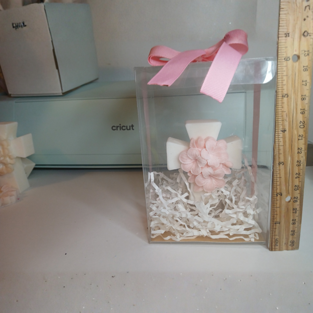 Vela Cruz Floral Artesanal | Recuerdo para Eventos