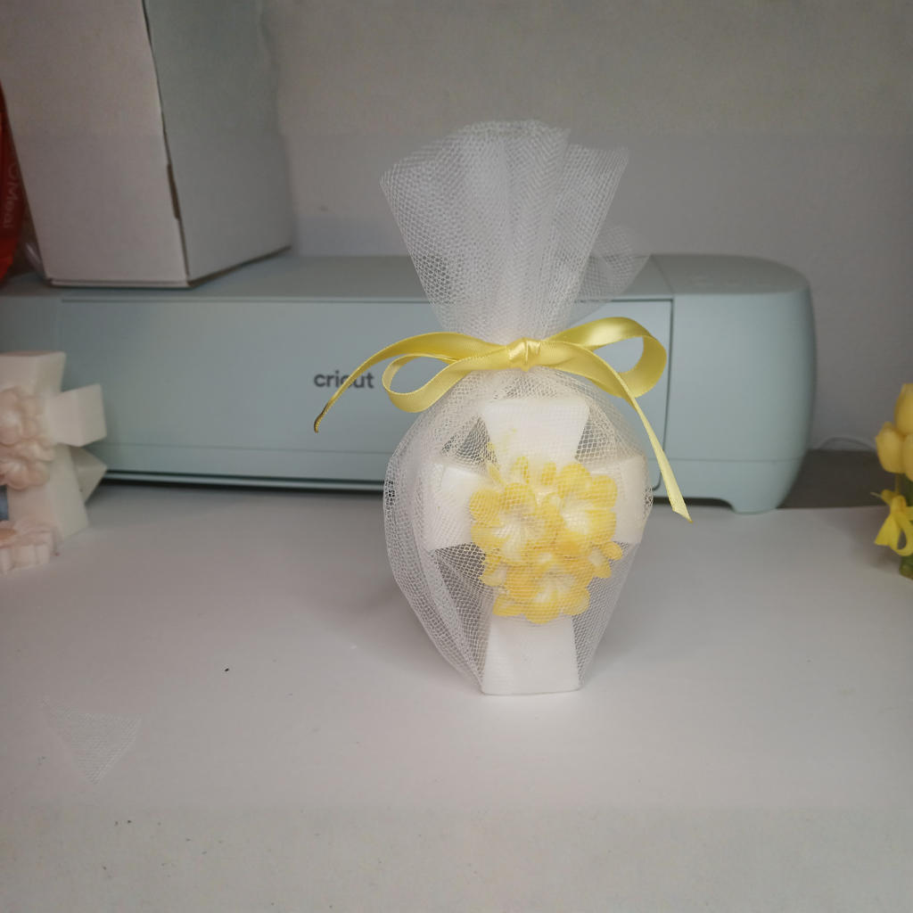 Vela Cruz Floral Artesanal | Recuerdo para Eventos